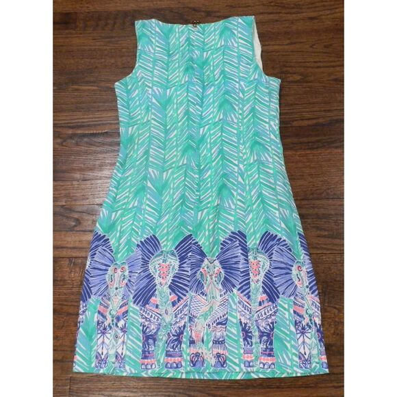 Lilly Pulitzer Elephant Print Dress Size 0 - Picture 2 of 2